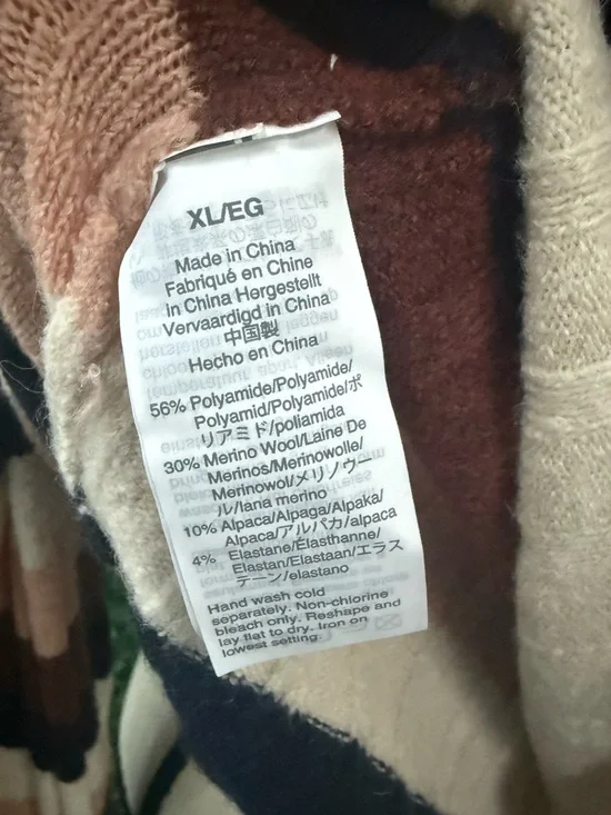 Madewell Striped Ribbed Mock-Neck Sweater in Pink, Brown & Navy - Picture 5 of 5